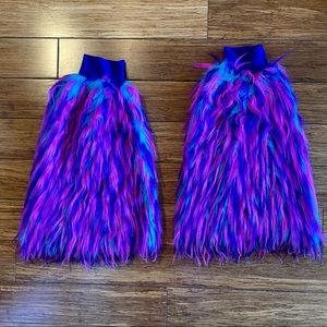 Furry Leg Warmers / Rave Fluffies / Monster Boot Covers - Pink, Purple, Blue